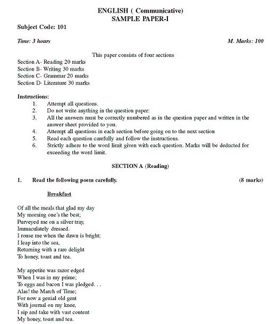 SAMPLE QUESTION PAPER X SAMPLE QUESTION PAPER X