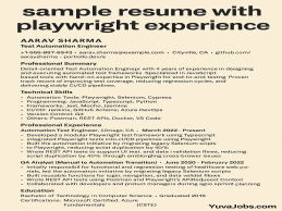 sample resume with playwright experience for QA engineers
