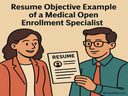 Resume objective example of a medical open enrollment specialist role