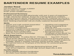 Bartender resume examples for experienced and new bartenders