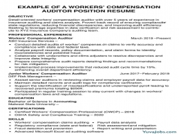 example of an workers' compensation resume tips and sample guide