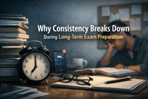 A grounded look at why long-term exam preparation quietly wears down consistency over time.