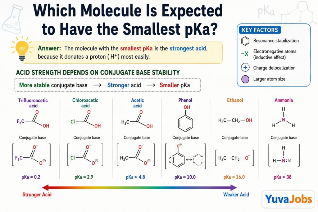 which molecule is expected to have the smallest pka