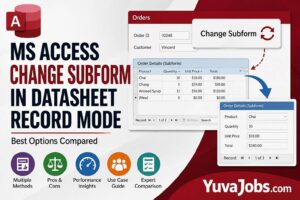 ms access change subform form under datasheet record mode