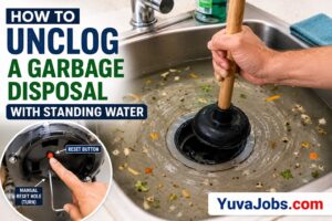 how to unclog a garbage disposal with standing water