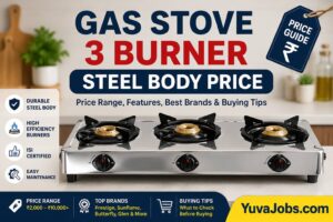 gas stove 3 burner steel body price