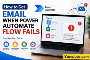 how to get email when power autoamte flow fails