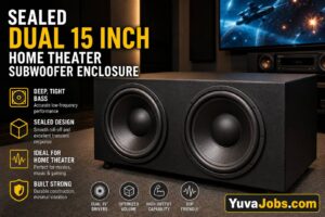 sealed dual 15 inch home theater subwoofer enclosure